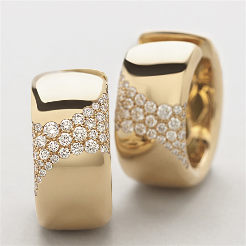 Women's Elegant Luxury Round Earrings with Zirconia
